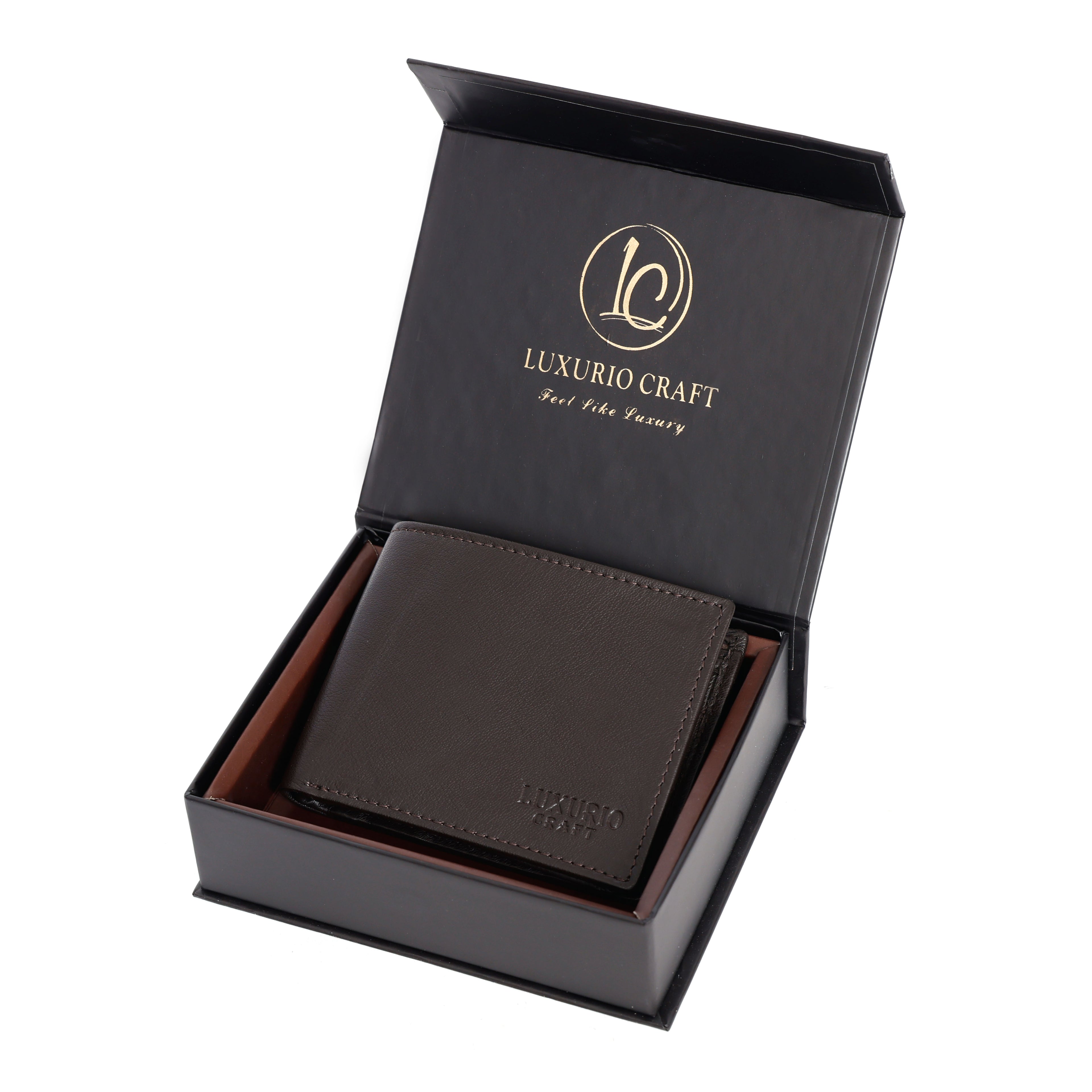 Brown Genuine Leather Wallet for Men – Premium Slim Bifold Wallet with Multiple Card Slots