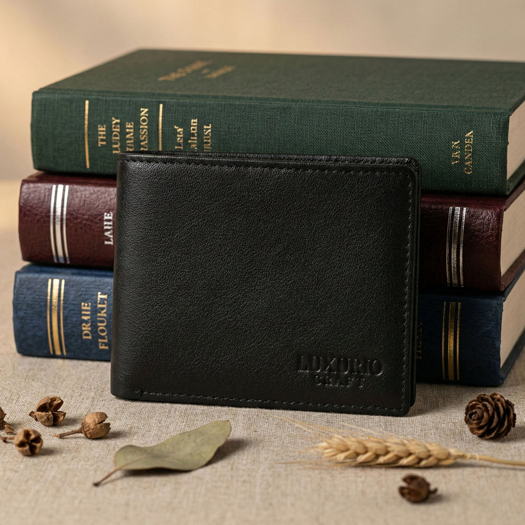 Premium Black Leather Wallet – Slim Minimalist Wallet for Men
