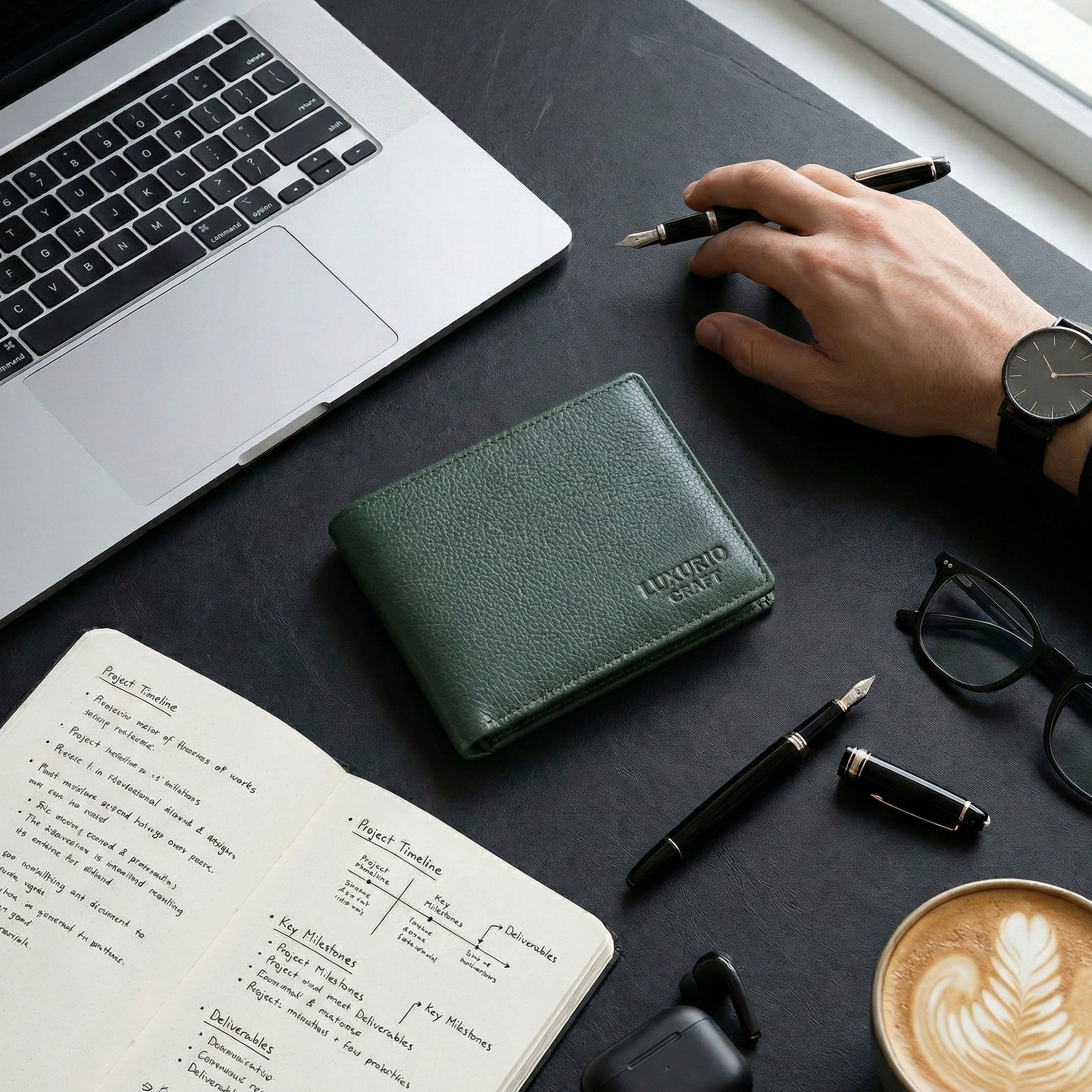 Premium Green Leather Wallet for Men – Slim, Stylish & Durable Genuine Leather Wallet