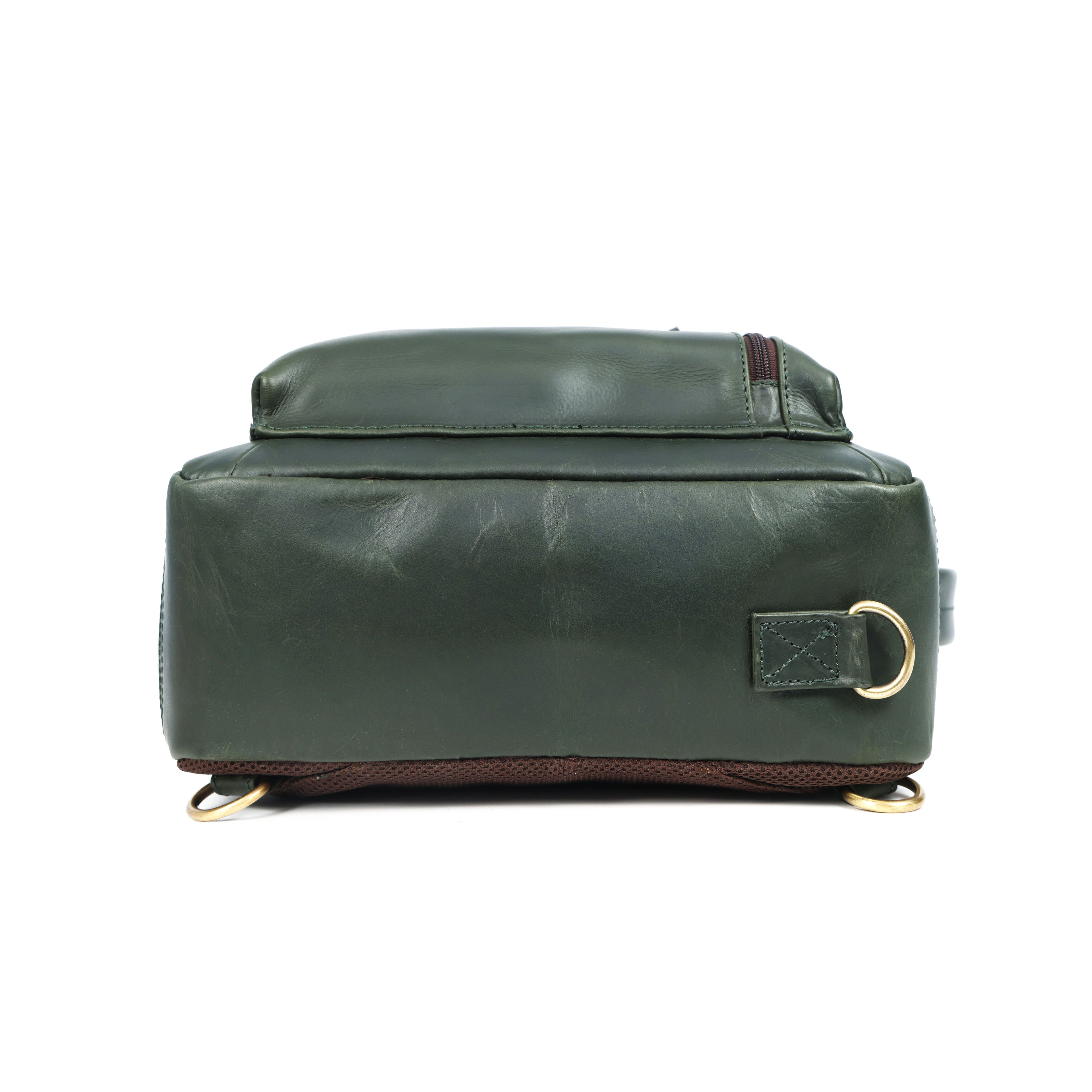 Premium Dark Green Leather Laptop cum Backpack Bag – Sleek. Smart. Versatile.