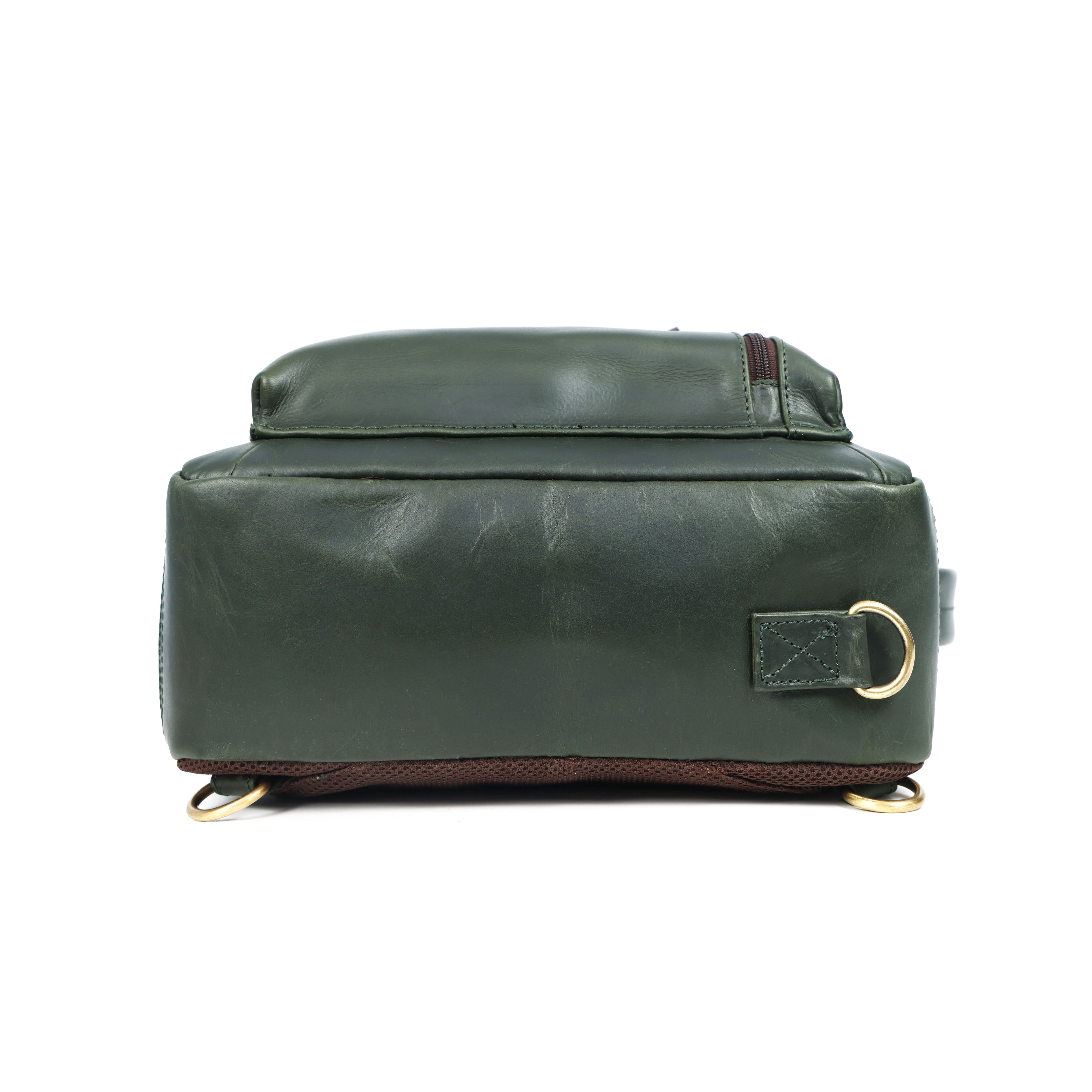 Premium Dark Green Leather Laptop cum Backpack Bag – Sleek. Smart. Versatile.