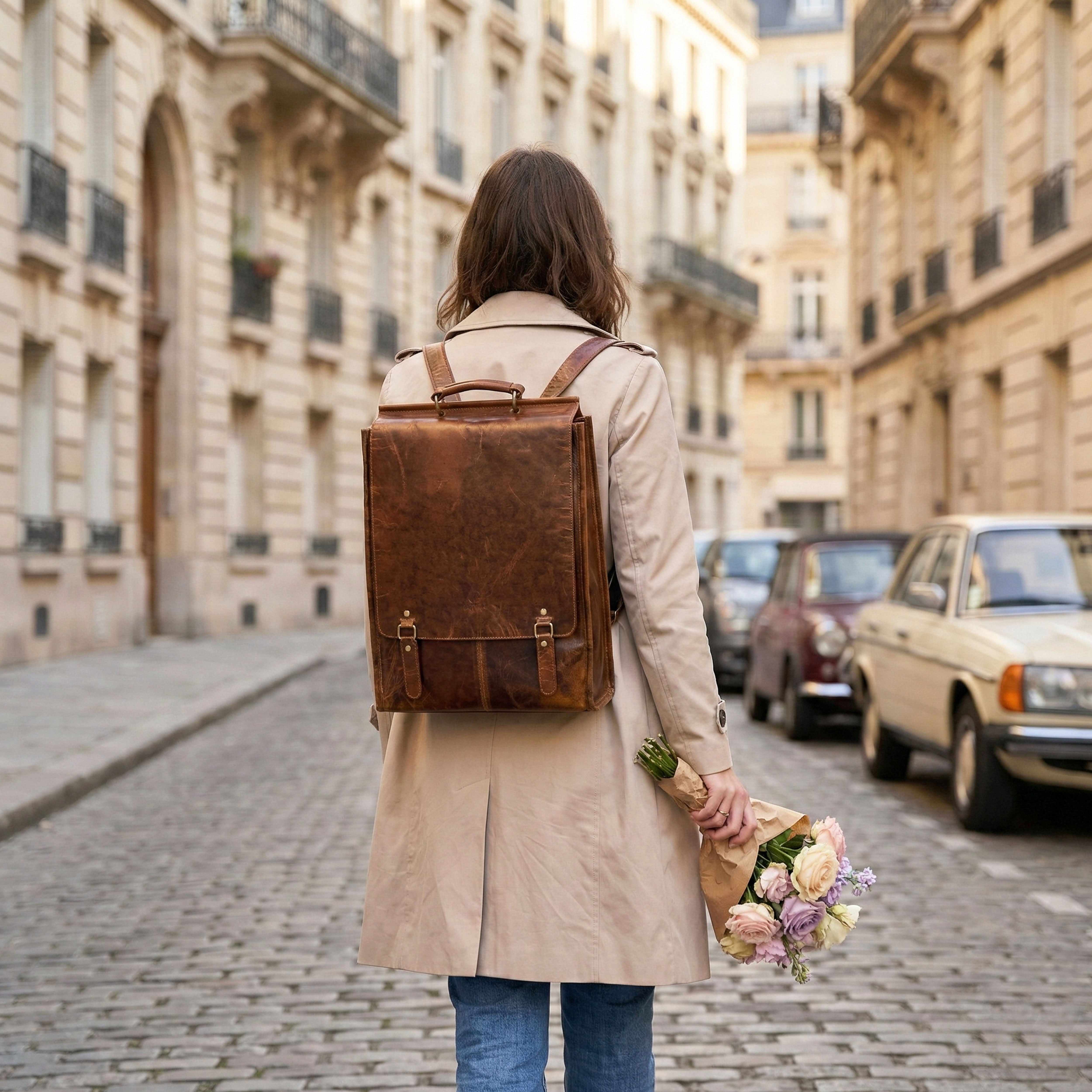 Luxurio Craft Genuine Leather Backpack for Men & Women | Vintage Handmade Leather Laptop Bag | Office, Travel & College Use | Brown