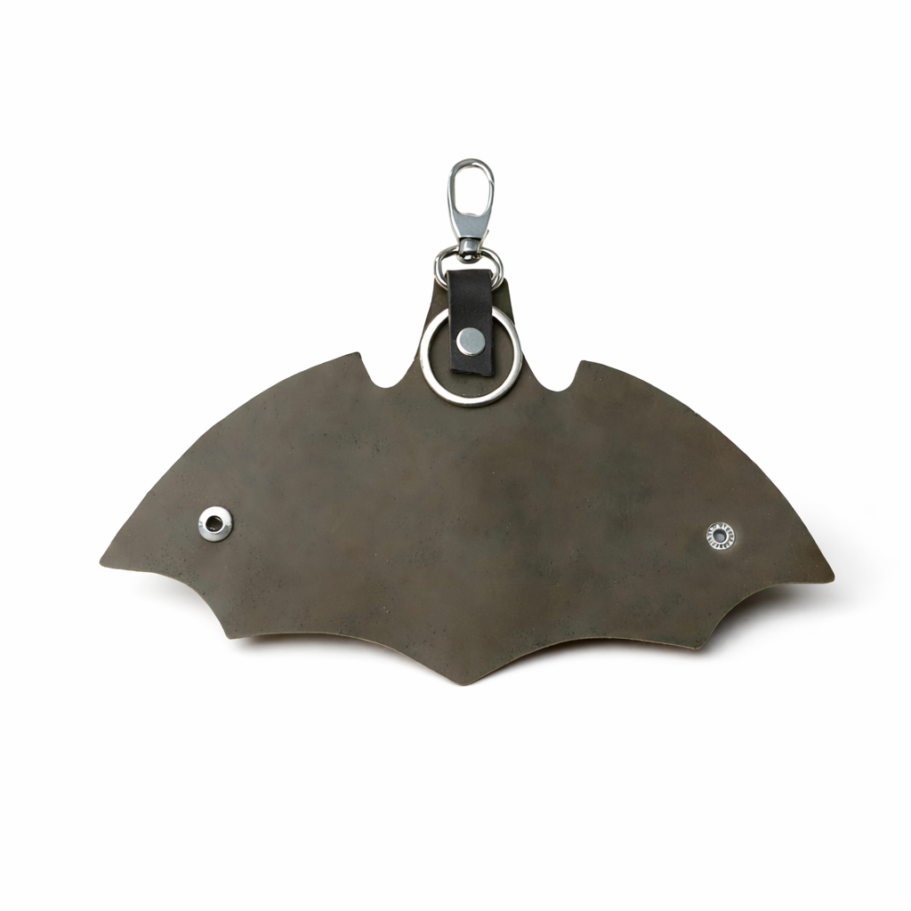 Brown Leather Batman Design Key Ring – Stylish & Durable (Unisex)