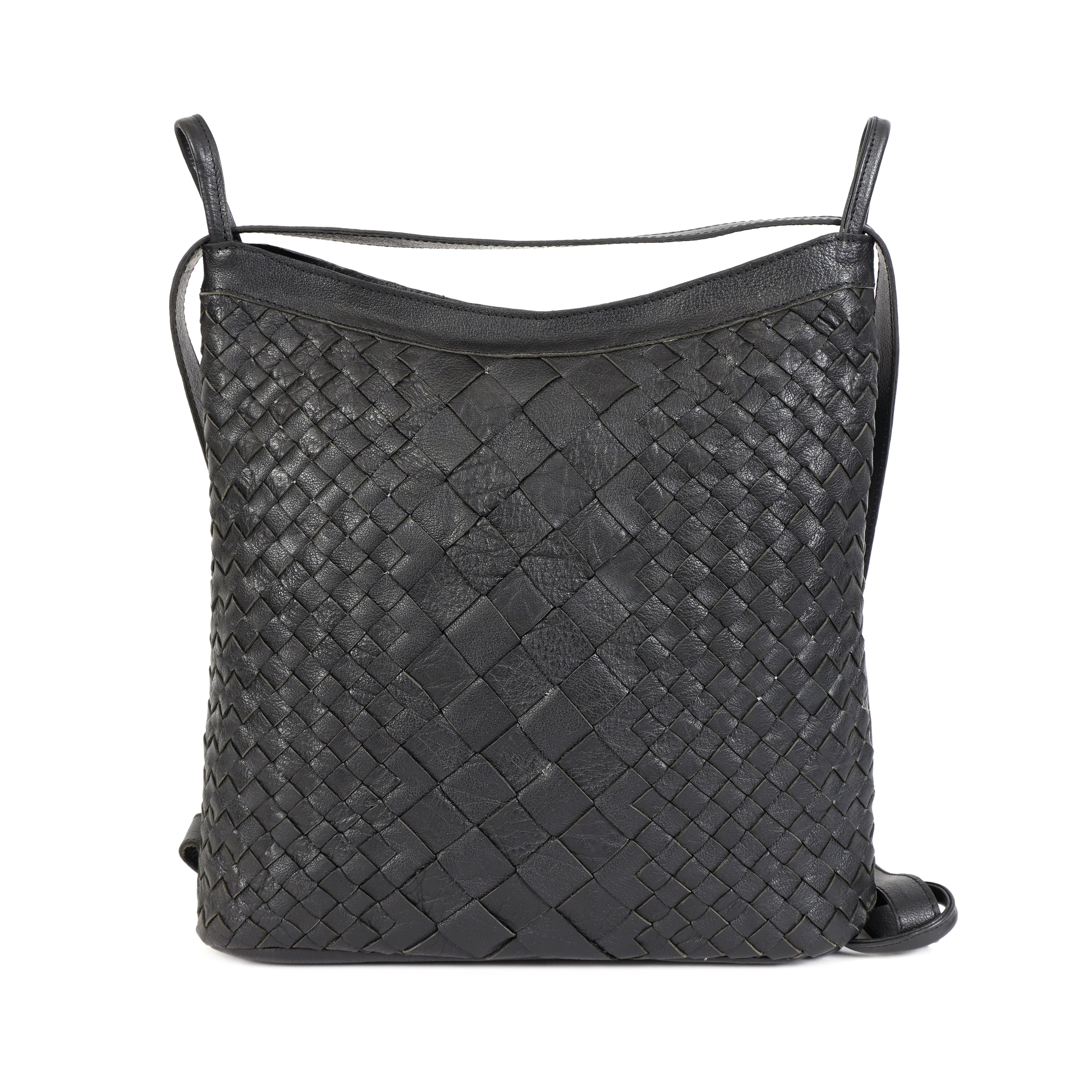 Luxurio Craft Women’s Woven Leather Crossbody Bag | Premium Black Handcrafted Sling Bag | Elegant Everyday Shoulder Purse