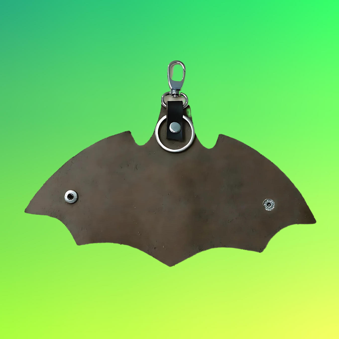 Brown Leather Batman Design Key Ring – Stylish & Durable (Unisex)