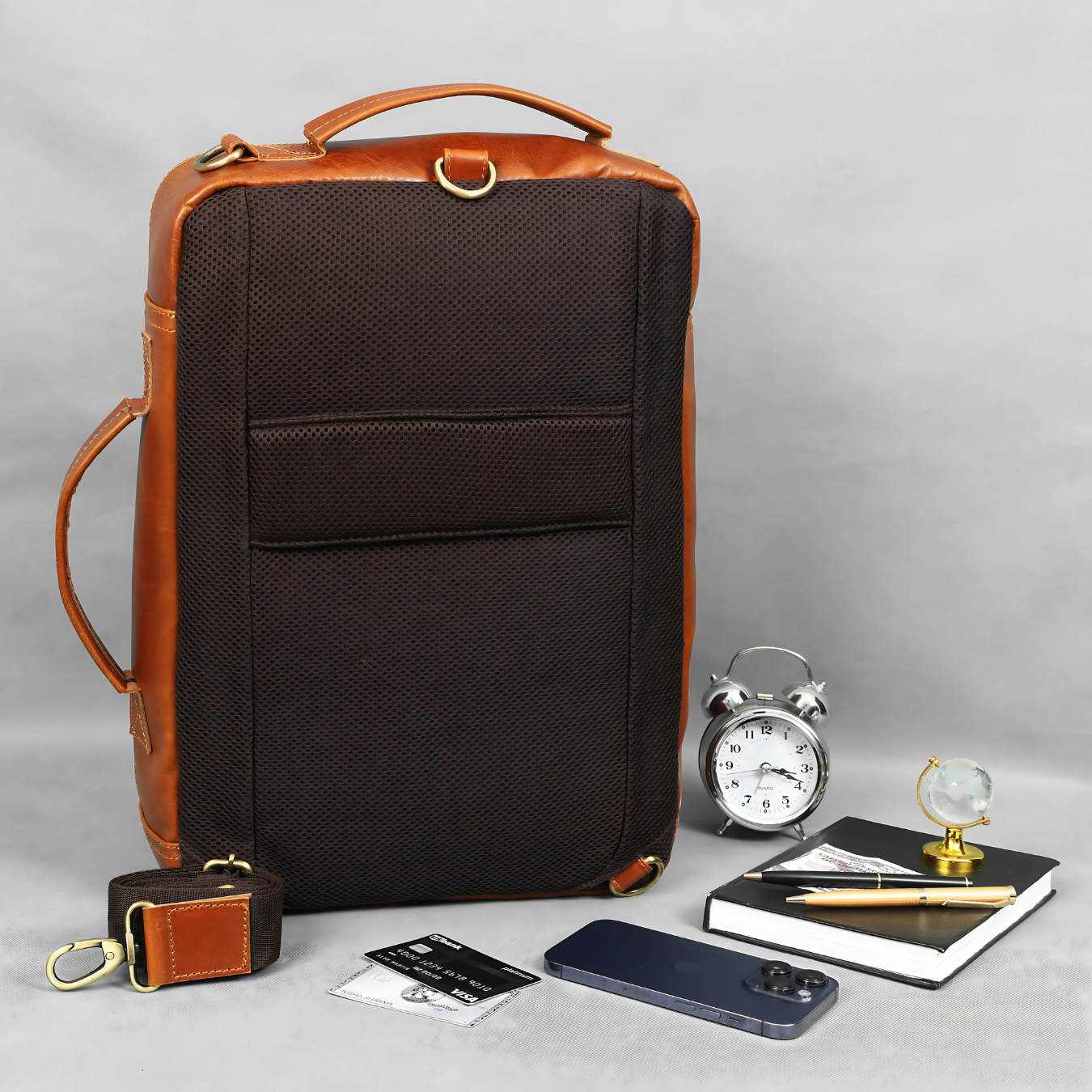 Premium Tan Leather Laptop cum Backpack Bag – Versatile, Elegant & Built for Everyday Utility