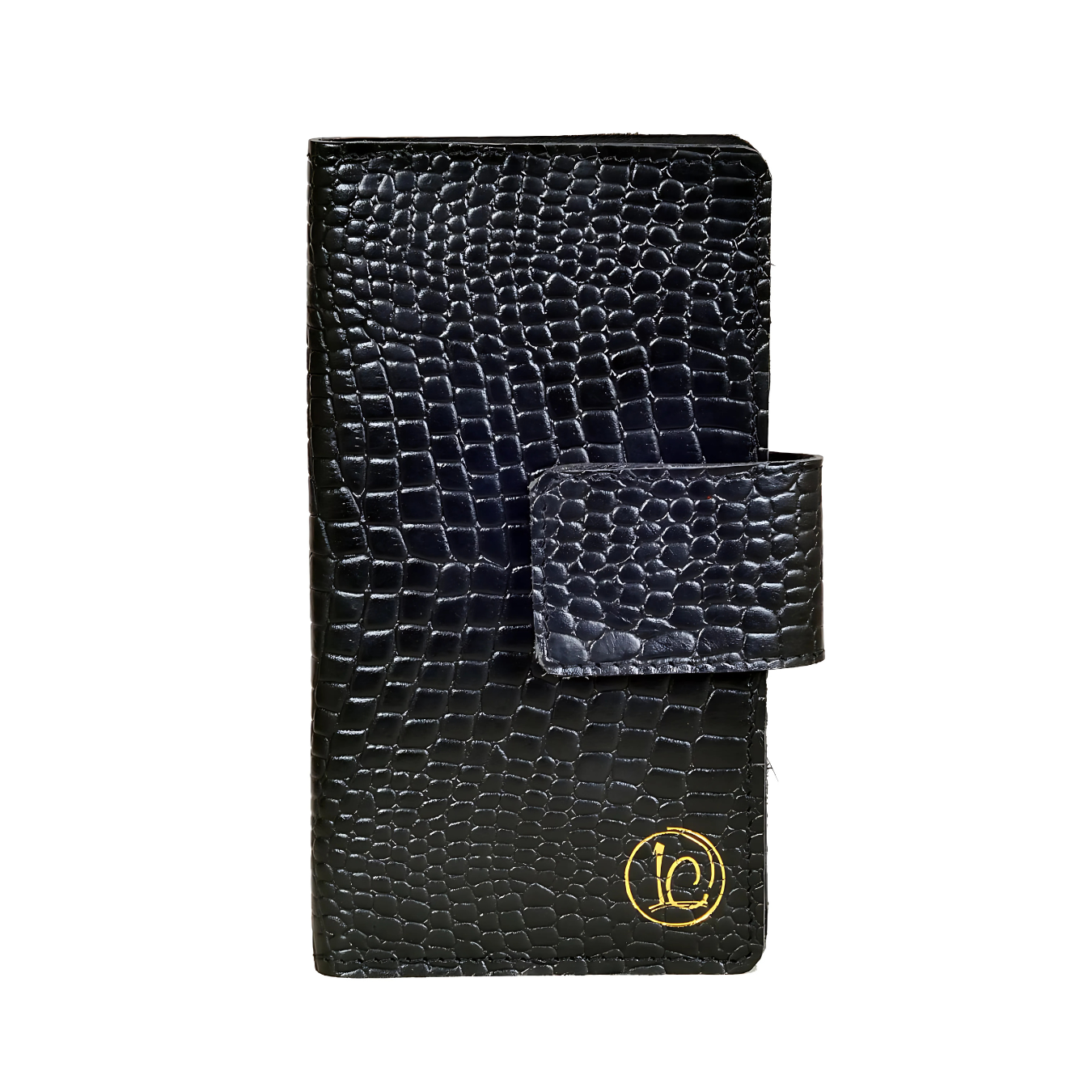 Black Croco Print Passport Holder Wallet – Sleek, Secure & Travel-Friendly (Unisex)