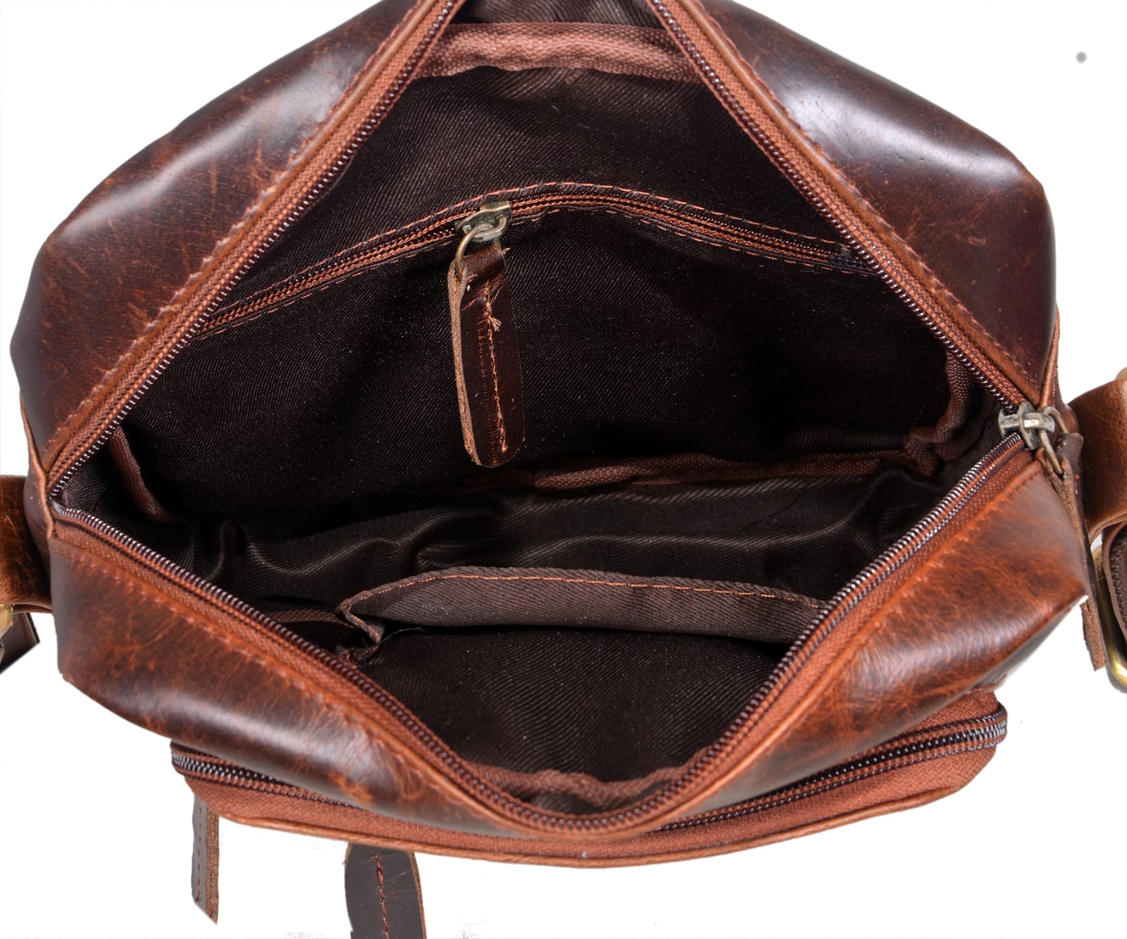 Brown Leather Sling Bag – Classic, Stylish & Functional (Unisex)