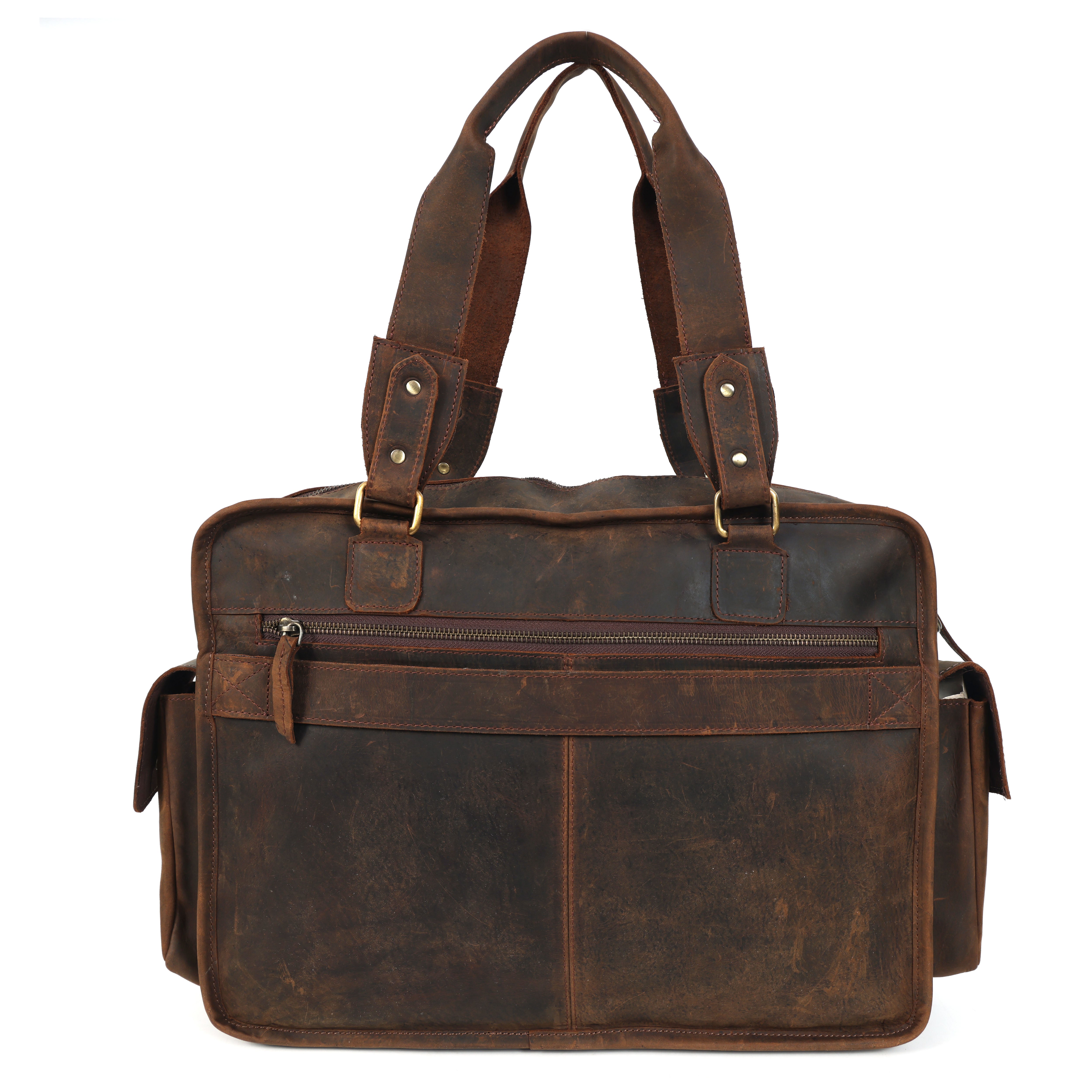 Vintage Brown Color Multiple Pockets Messenger Bag