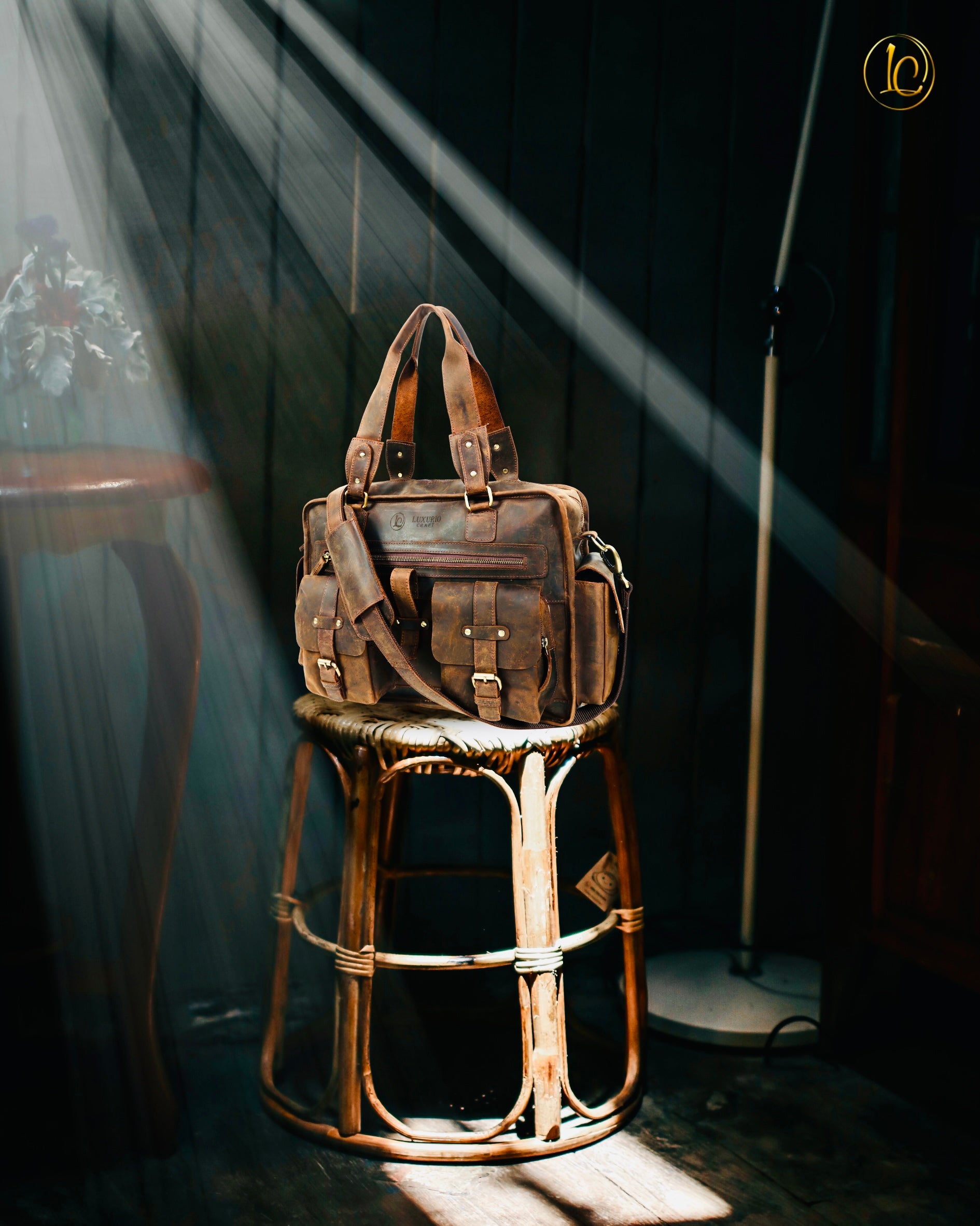 Vintage Brown Color Multiple Pockets Messenger Bag