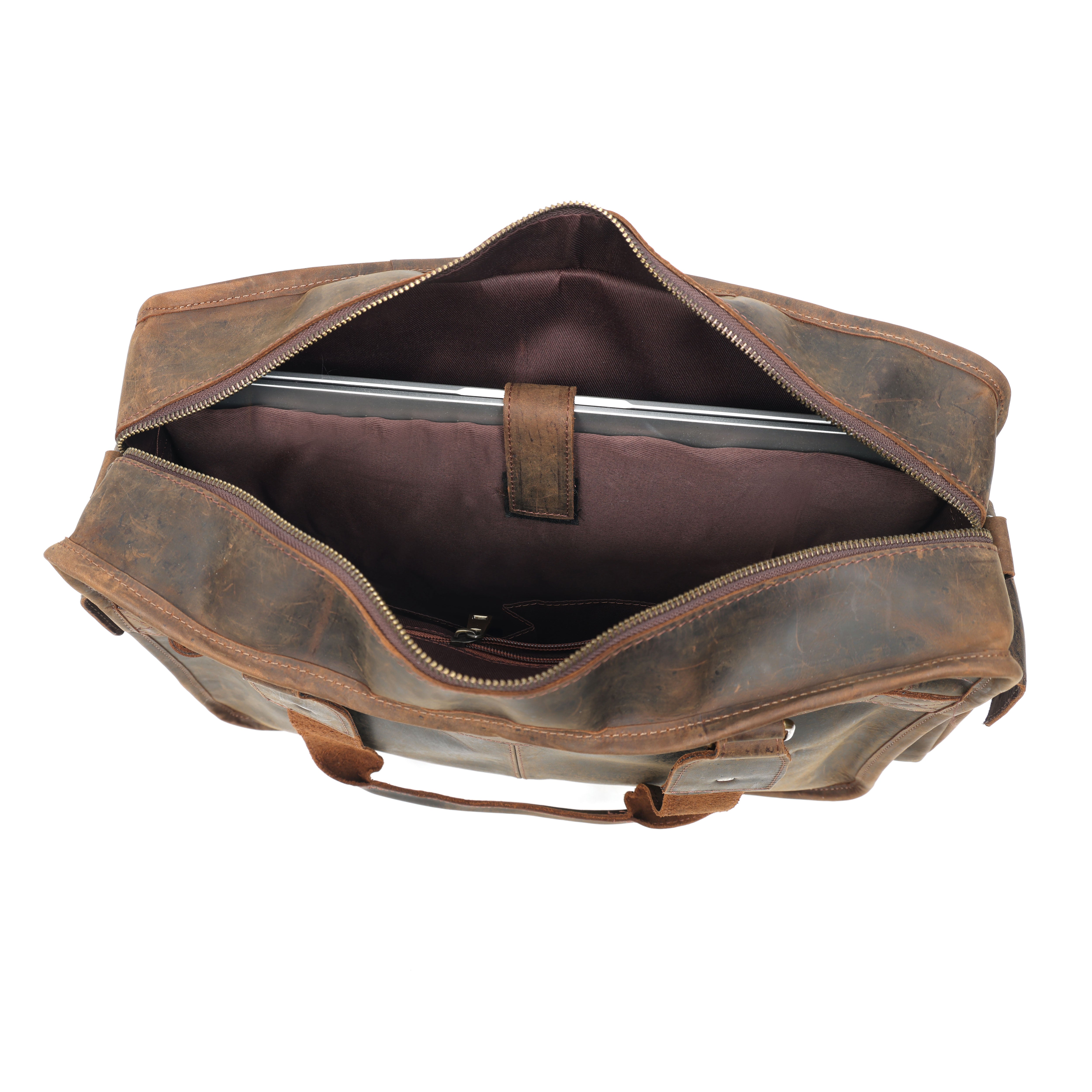 Vintage Brown Color Multiple Pockets Messenger Bag