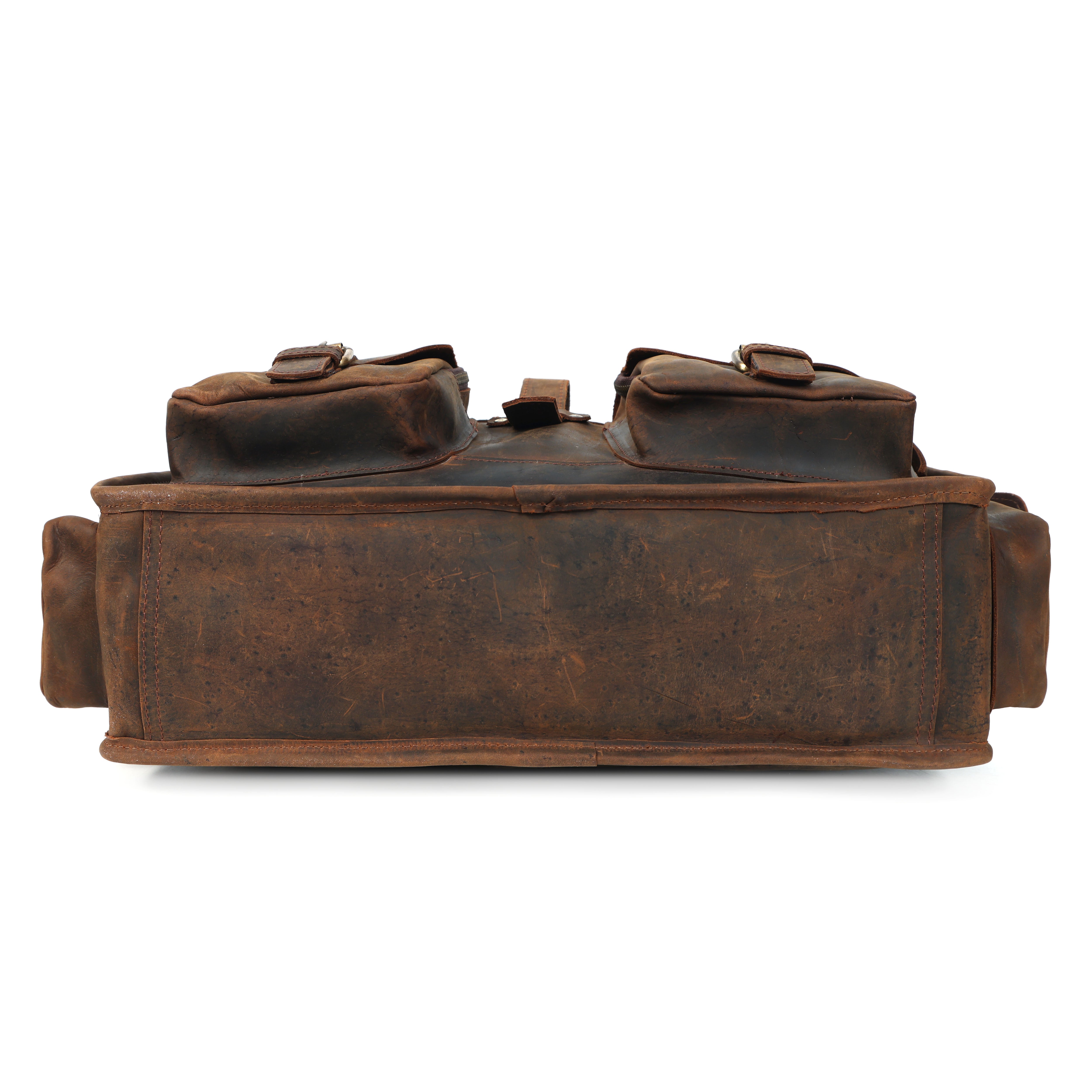 Vintage Brown Color Multiple Pockets Messenger Bag